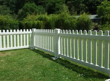 White Plastic Picket Fencing